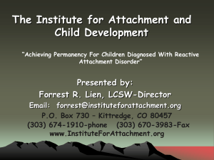 Achieving Permanency For Children Diagnosed With Reactive