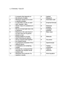 L-J Chemistry 1 Quiz 25 1 A property that depends on the amount of