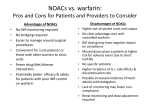 NOACs vs. warfarin - Anticoagulation Centers of Excellence