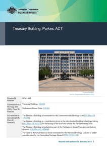 Treasury Building, Parkes, ACT