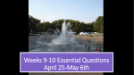 Weeks 3-4 Essential Questions March 8-18
