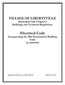 Electrical Code - Village of Libertyville