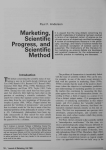 Marketing, Scientific Progress, and Scientific Method