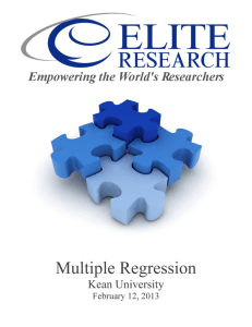 Multiple Regression - Kean University: Office of Research and