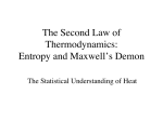 The Second Law of Thermodynamics: Entropy and Maxwell`s Demon