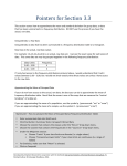 Pointers for Section 3.3