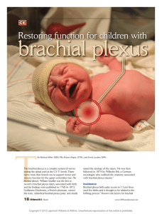 Restoring function for children with brachial plexus birth palsy