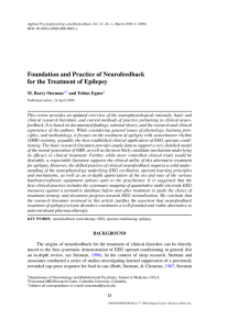 Foundation and practice of neurofeedback for the treatment of epilepsy