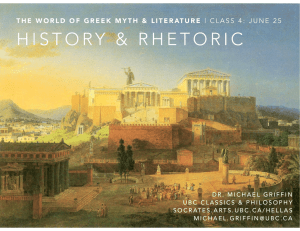 Lecture 4: Greek History and Rhetoric