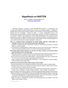 Hypothesis on MATTER