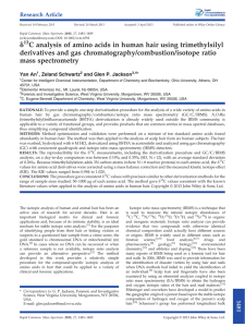 13C analysis of amino acids in human hair using trimethylsilyl