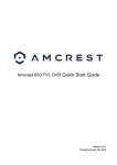 Amcrest 650 TVL DVR Quick Start Guide v1.0.2