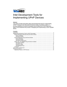 Intel Development Tools for Implementing UPnP Devices