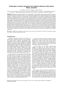 Eradication of exotic mammals from offshore islands in new South