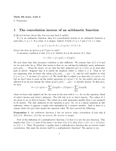 1 The convolution inverse of an arithmetic function