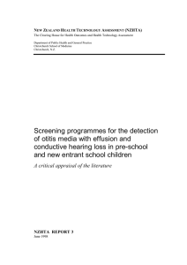 Screening programmes for the detection of otitis media with effusion