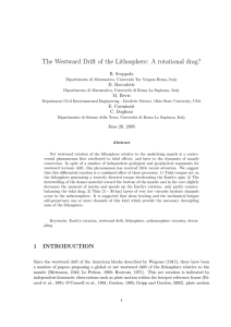 The Westward Drift of the Lithosphere: A rotational drag?