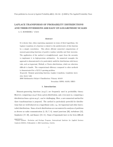 Laplace transforms of probability distributions