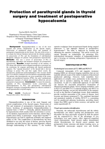 Protection of parathyroid glands in thyroid surgery and treatment of