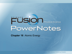 Chapter 16 Atomic Energy