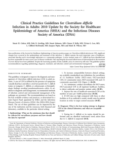 Clinical Practice Guidelines for Clostridium difficile Infection