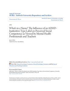 What`s in a Name? The Influence of an ADHD