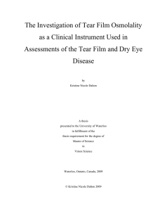The Investigation of Tear Film Osmolality as a Clinical