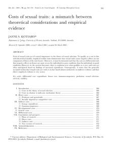 Costs of sexual traits: a mismatch between theoretical