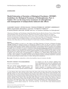 Guidelines for Biological Treatment of Schizophrenia, Part 2