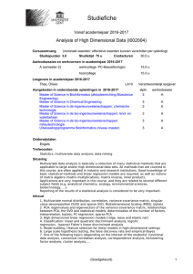 Analysis of High Dimensional Data