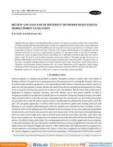 review and analysis of different methodologies used in mobile robot