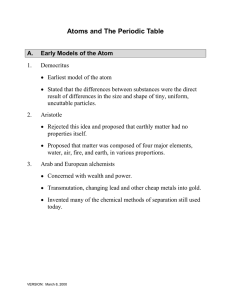 Atoms and The Periodic Table