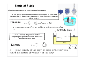 Static of fluids