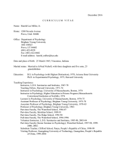 Vita - FHSS Faculty Listing