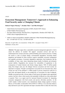 Ecosystem Management: Tomorrow`s Approach to