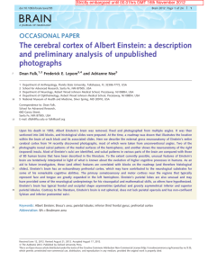 The cerebral cortex of Albert Einstein: a description and preliminary