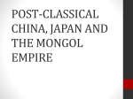 Post-Classical China, Japan, and Mongols PPT