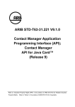 Contact Manager API for Java Card
