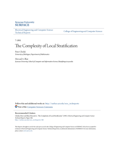 The Complexity of Local Stratification - SUrface
