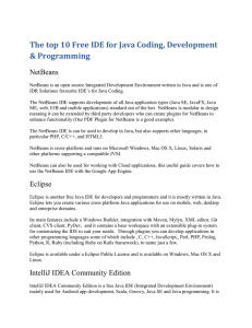 The top 10 Free IDE for Java Coding