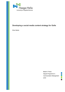 Developing a social media content strategy for Golla