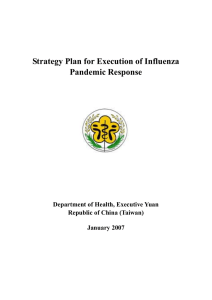 Strategy Plan for Execution of Influenza Pandemic Response