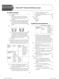 Collins CSEC® Chemistry Workbook answers A1 States of matter