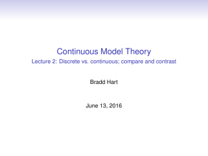 Continuous Model Theory - Math @ McMaster University