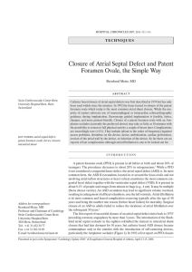 Closure of Atrial Septal Defect and Patent Foramen