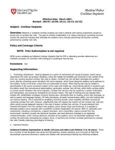 Medical Policy Cochlear Implants