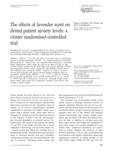 The effects of lavender scent on dental patient anxiety levels: a