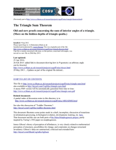 Triangle Sum Theorem - School of Computer Science, University of