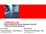 Best Practices for Oracle Database 10g RAC on Microsoft 64bit