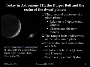 Today in Astronomy 111: the Kuiper Belt and the Oort Cloud